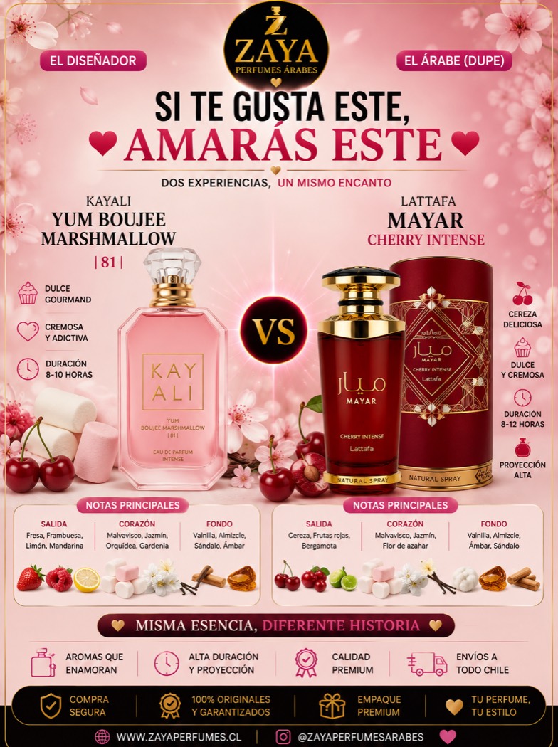 Comparación visual de Mayar Cherry Intense de Lattafa